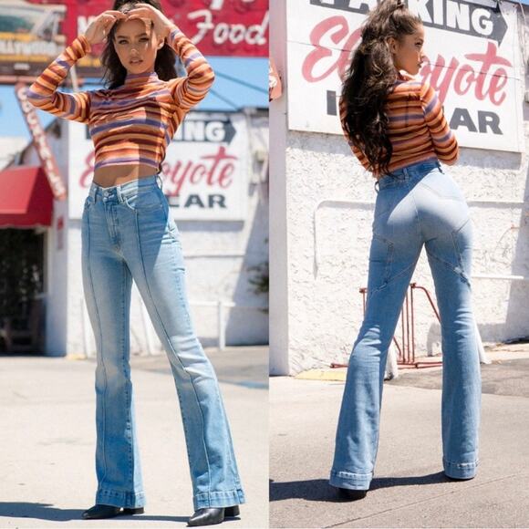 Revice Venus Star High Waisted Flared Sexy Denim Going Out Jeans Size 25 - Picture 4 of 11